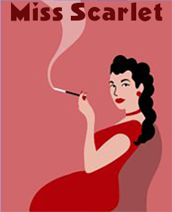 cartoon image of Miss Scarlet